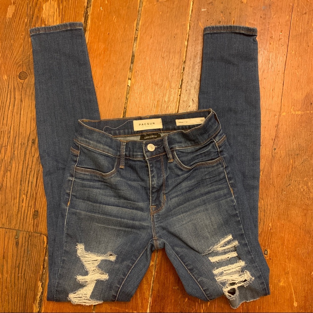 Pacsun Distressed Stretchy Skinny Jeans
